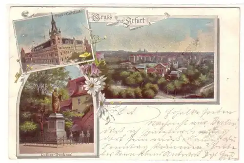 23053 Mehrbild Ak Gruss aus Erfurt Post usw. 1901