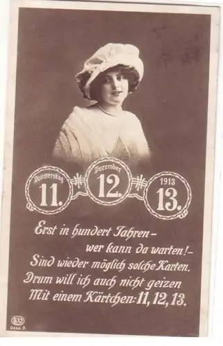 23021 Datumsspielerei Ak mit Stempel 11.12.1913