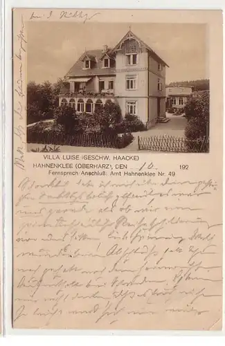 23001 Ak Hahnenklee Oberharz Villa Luise 1925