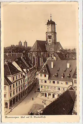 23000 Ak Memmingen Blick auf St. Martinskirche 1951