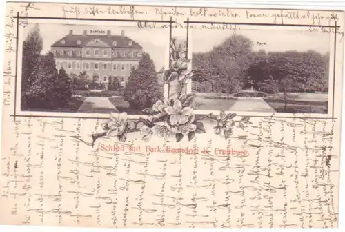 22091 Ak Schloß mit Park Benndorf bei Frohburg 1910