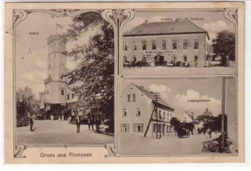 22075 Mehrbild Ak Gruß aus Pomssen Gasthof usw. 1914