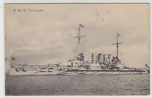 22063 Ak Kriegsschiff S.M.S. Thüringen um 1915