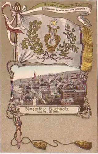 22046 Lithografie Sängerfest Buchholz 1903