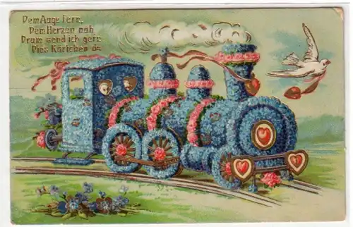 22044 Locomotive en décorations florales de ferment Ak 1913