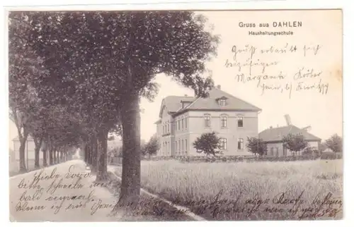 22040 Ak Gruß aus Dahlen Haushaltungsschule 1910