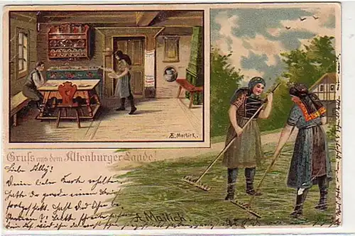 21963 Ak Litho Gruß aus dem Altenburger Lande 1903