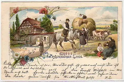 21961 Ak Litho Gruß aus dem Altenburger Lande 1899