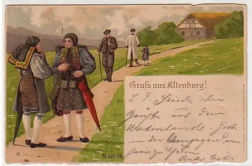 21962 Ak Lithographie Gruß aus Altenburg ! 1904