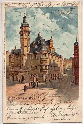21931 Ak Lithographie Altenburg Hôtel de ville 1899