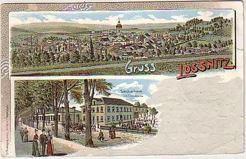 21914 Ak Lithographie Gruß aus Lössnitz 1906