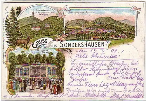 21910 Ak Lithographie Gruss de Spezialshausen 1898