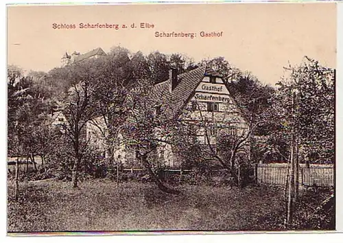 21905 Ak Scharfenstein an der Elbe Gasthof um 1910