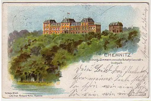 21863 Ak Chemnitz Zimmermannsche Naturheilanstalt 1899