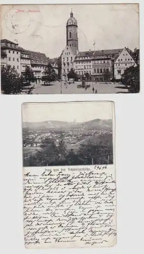 21854/2 Ak Jena Marktplatz usw. um 1910