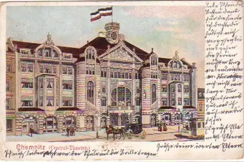 21848 Ak Chemnitz Central Theater 1912