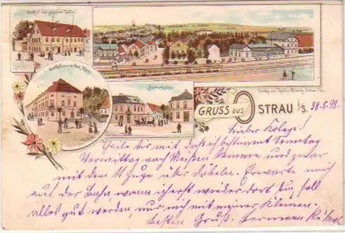 21831 Ak Lithographie Gruss aus Ostrau Gasthof 1898