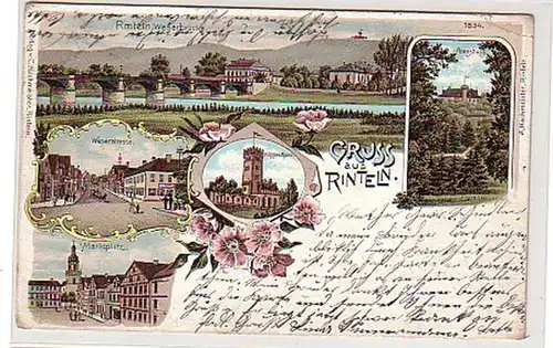 21815 Ak Lithographie Gruss aus Rinteln 1899