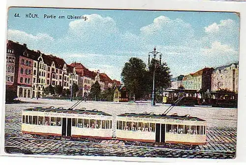 21806 Ak Köln Partie am Ubierring mit Straßenbahn 1920