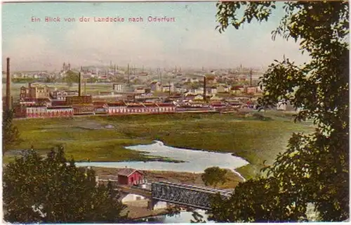 21770 Ak Blick von der Landecke nach Oderfurt 1910