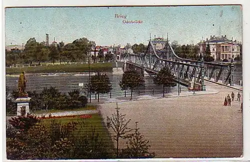 21739 Feldpost Ak Brieg Silésie Pont ouest 1917
