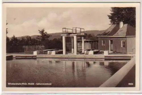 21700 Ak Winterstein Thüringer Wald Schwimmbad 1954