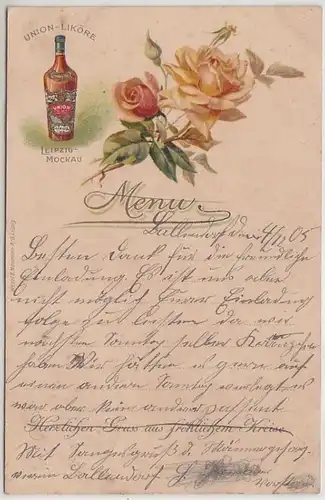 21665 Reklame Ak Leipzig Mockau Union Liköre 1905
