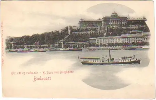 21659 Ak Budapest Château et Burgbazar vers 1900