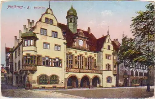 21650 Ak Freiburg im Breisgau Rathaus um 1910