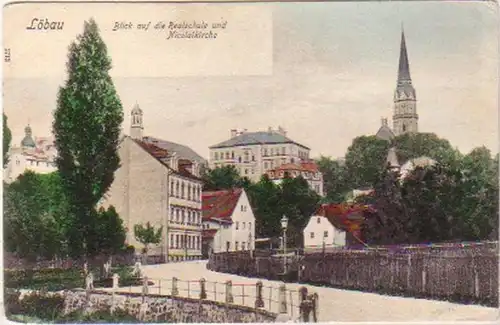 21647 Ak Löbau Blick auf die Realschule um 1904