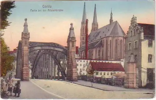 21642 Ak Görlitz Partie bei der Altstadtbrücke um 1910