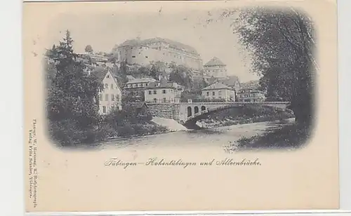 21640 Ak Tübingen Hohentüben et Allenbrücke vers1900