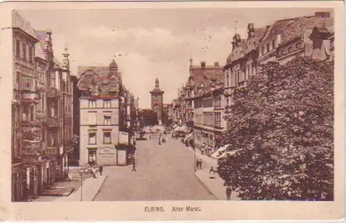 21617 Ak Elbing in Ostpreussen alter Markt 1928