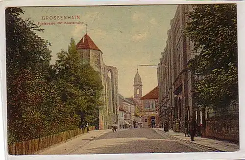 21601 Ak Großenhain Poststraße mit Klosterruine 1910