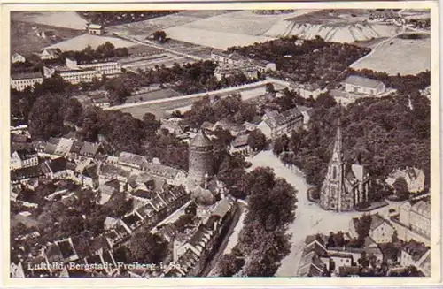 21594 Ak Luftbild Bergstadt Freiberg in Sachsen 1935