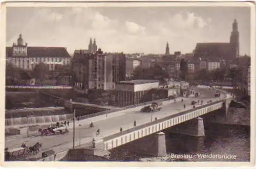 21577 Ak Breslau in Schlesien Werderbrücke 1932