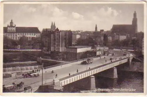 21577 Ak Wroclaw en Silésie Werderbrücke 1932