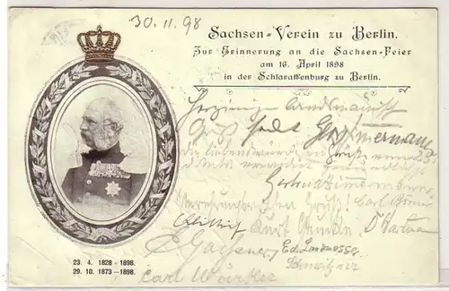 21488 Grage Ak Sachsen Association à Berlin le 16 avril 1898