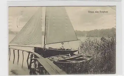 21465 Ak Gruss aus Treptow Segelboot 1912