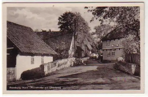 21441 Ak Ilsenburg Harz Pfarrstraße avec Oberkrug 1953