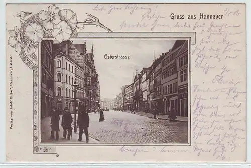 21419 Ak Gruß aus Hannover Osterstrasse 1906