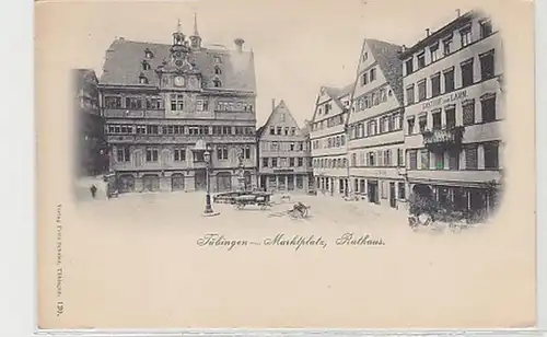21383 Ak Tübingen marché avec auberge à l'agneau vers 1900