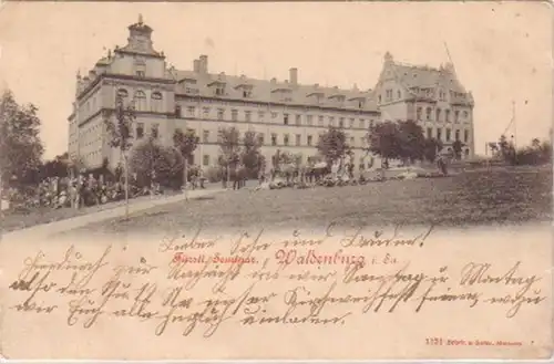 21375 Ak Waldenburg in Sa. fürstliches Seminar um 1910