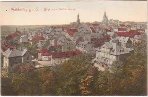 21374 Ak Waldenburg in Sa. Blick vom Schloßturm 1911