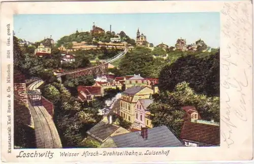 21373 Ak Loschwitz Drahtseilbahn weisser Hirsch 1901