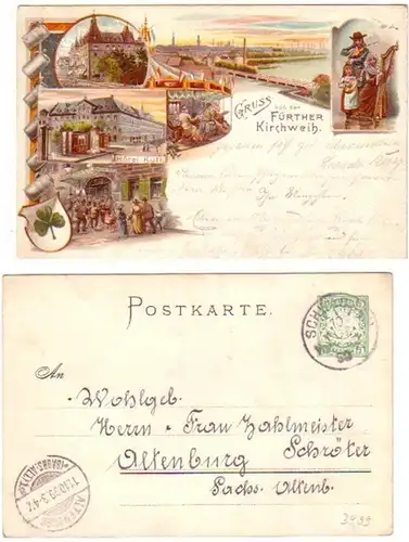 21244 GS Ak Gruß von der Fürther Kirchweih 1899