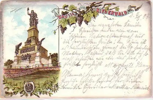 21239 Ak Lithographie Salutation de la Forêt Basse 1904