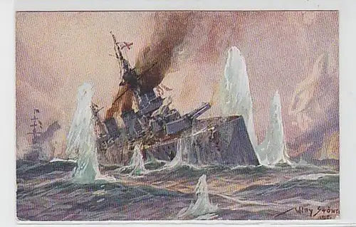 21221 Feldpost Ak Salvenfuhr croiseur allemand 1915