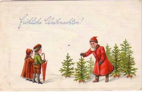 21215 Präge Ak Weihnachten mit Weihnachtsmann 1914
