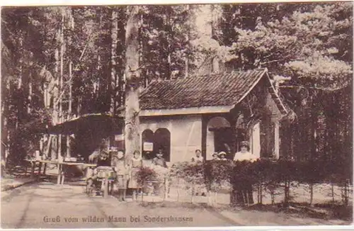 21210 Ak Gruß vom wilden Mann bei Sondershausen 1914